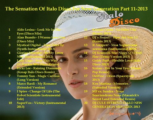Постер VA - The Sensation Of Italo Disco For New Generation Part 1 - 11 VA - The Sensation Of Italo Disco For New Generation Part 1 - 11