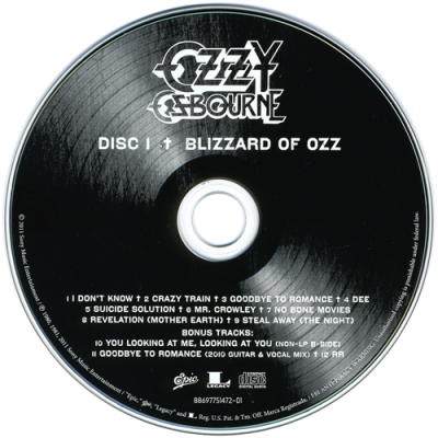 Постер Ozzy Osbourne - Blizzard Of Ozz / Diary Of A Madman Ozzy Osbourne - Blizzard Of Ozz / Diary Of A Madman