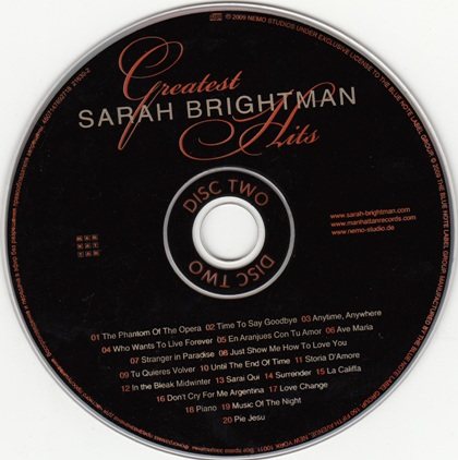 Постер Sarah Brightman - Greatest Hits Sarah Brightman - Greatest Hits