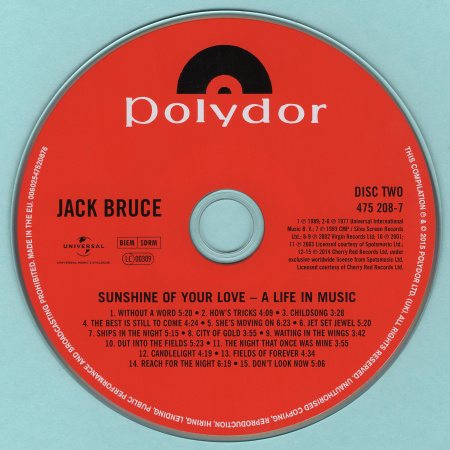 Постер Jack Bruce - Sunshine Of Your LoveL A Life In Music Jack Bruce - Sunshine Of Your LoveL A Life In Music
